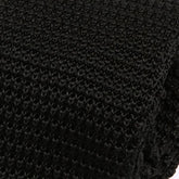 Jet Black Silk Knitted Tie - Tie Doctor